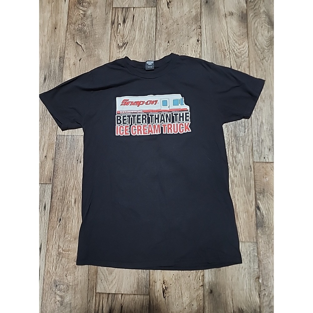 Snap-On Tools T Shirt Large Black Graphic Tee Cotton Better Than Ice Cream Truck